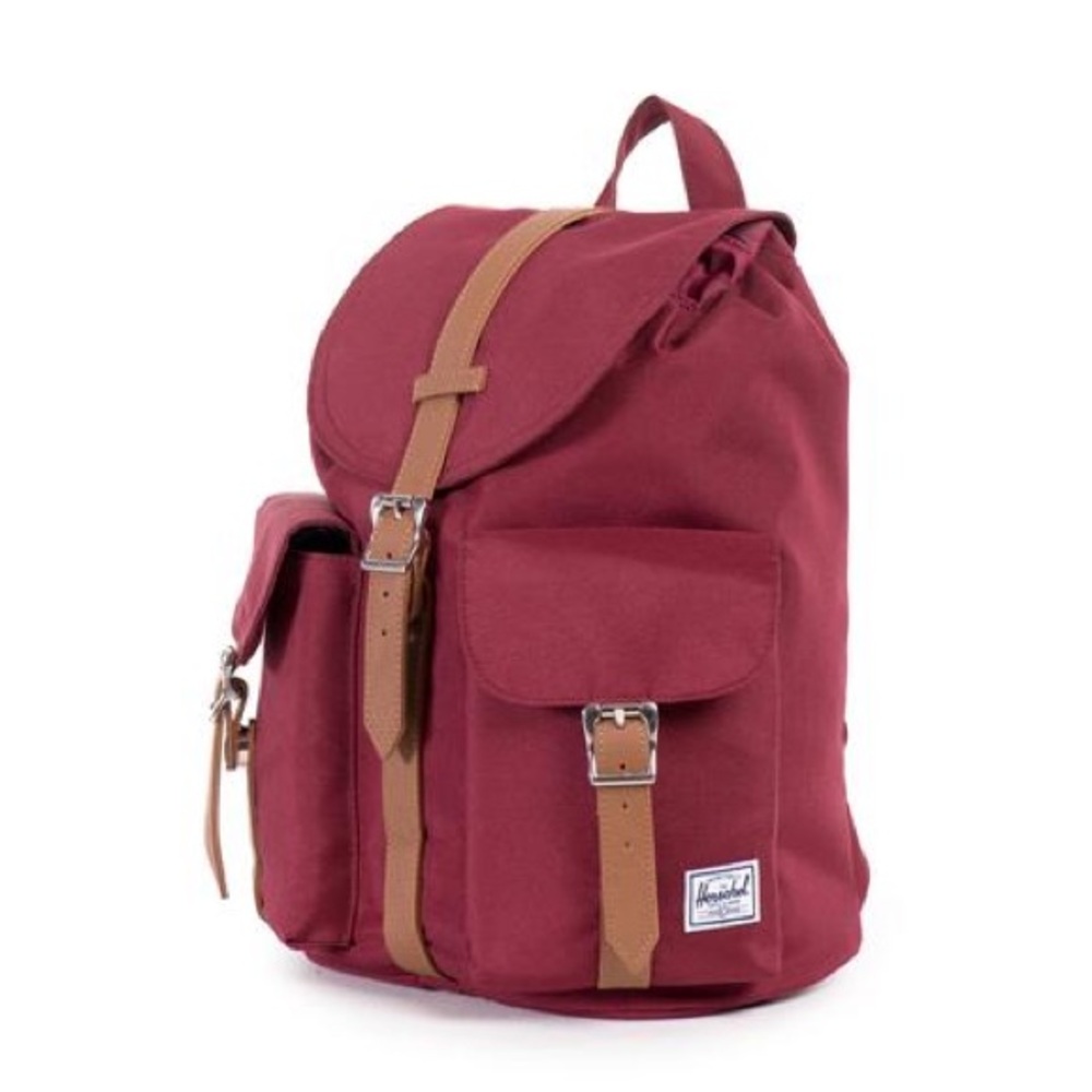 Herschel Maroon Backpack with Leather Accents